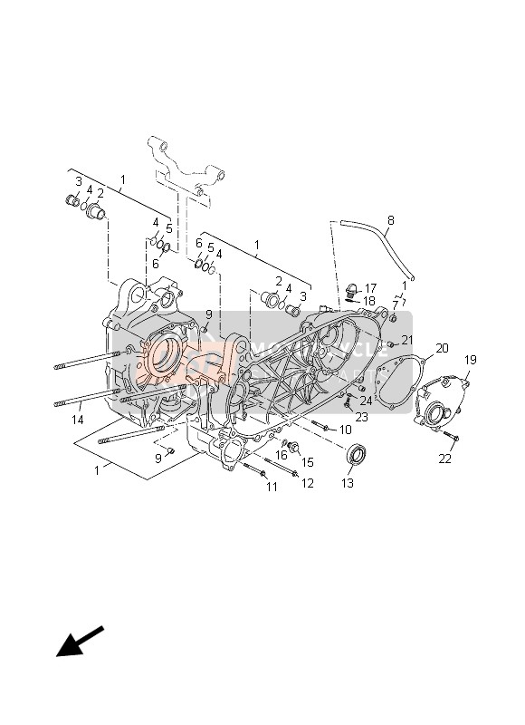 Yamaha YP125R (MBL2) 2015 Crankcase for a 2015 Yamaha YP125R (MBL2)